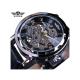 Winner Black Gold Male Clock Men Relogios Skeleton Mens Watches Top Brand Luxury Montre Leather Wristwatch Men Mechanical Watch