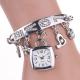 Fashion Women Love Rhinestone Chain Bracelet Wrist Watch Square Watch SL