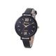 Lady Time Fine Watch Strap Leather Analog Simple Clock Dial Wrist Watch BK-Black