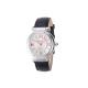 Geneva Lady Girl Roman Numerals Leather Band Quartz Wrist Watch Bracelet-Black