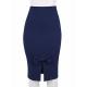 Ladies Pencil Skirt With Bow - Blue