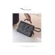 Leather Shoulder Diagonal Handbag  - Black