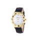 New Men Lady Geneva Feahionable Leather Analog Stainless Steel Quartz Wrist Watch-Black