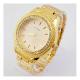 Mens Gold Watches Diamond Dial Gold Steel Analog Quartz Wrist Watch