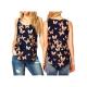 Women's Summer Butterfly Print Chiffon Blouse Sleeveless Summer Casual Tank Top