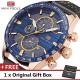 Multifunctional Men's Leather Quartz Watch - Blue & Black (1 Unit Per Customer)