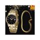 2 In 1 Luxury Brand Gold-plated Watch & Gold-plated Bracelet