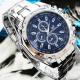 Mens Fashion Stainless Steel Belt Sport Business Quartz Watch Wristwatches-Blue