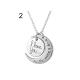 Lover I Love You To The Moon And Back Necklace (Silver)