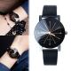 New Exotic Rhinestone Leather Wrist Watch-Black-For Women