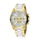 Rhinestone Wrist Watch. - Gold and White