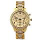 Full Steel Men's Women's Rhynestone Wristwatch-Gold