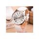 9701 White Leather Wrist Watch