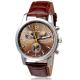 New Luxury Fashion Crocodile Faux Cuir Mens Analog Montres Montres-Brown