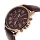 Femmes's  Roman Numerals Faux Cuir Analog Quartz Montres-Brown