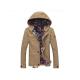 Men's Casual Slim Fit Hoodies Solid Thin Coat Hooded Jacket Outwear Khaki