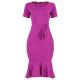 Alina Peplum Hem Bodycon Dress - Lilac