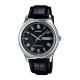 MTP-V006L-1BUDF Leather Watch - Black