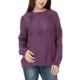 Rounded Winter Basic Unique Pullover - Purple