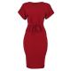  Anita Trumpet Sleeve Bodycon Dress - Wine