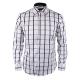 Ariel Check Design Long Sleeve Shirt-White&Blue