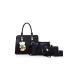 4 Set Teddybear Women Handbag - Black