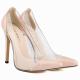 Patent Leather Women's High Heel Pointed Pumps -nude