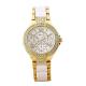 Rhinestone Female Wristwatch. - Gold/White