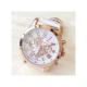 Women's Geneva Roman Numerals Faux Leather Analog Quartz Watch White