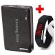 Dancing Dove Power Bank With Date & Time LED Digital Wrist Band - Black