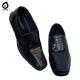 Ambigo Sepatu Formal Pantofel Pria Bahan Kulit Sintetis kombinasi Kulit Buaya - Corvus Artner HB01 Synthethic Leather Men Shoes - Black