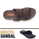 Footage Sandal Casual Pria Coklat Free Sandal Santai Hitam