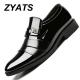 ZYATS Men's Summer Casual Loafers Pointed Toe Dress Shoes Soft Leather Formal Business Shoes Wedding Shoes Black Large Size 38-48