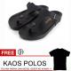 GA hold special sandal jepit sant pria santai kulit sintetis full black