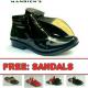 Mandiens Sepatu Pria PDH R.03 Bonus Sandals WK / Sepatu Pdh Polisi / Sepatu Kilap/ Sepatupdh / Sepatu polri kilap/ Sepatu pdh tali variasi