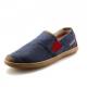 Sepatu Casual Pria Kanvas Sepatu Slip-On Loafers Berjalan Nyaman Sepatu Biru-Intl