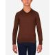 V-Neck Basic Pullover - Brown