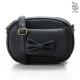 Small Bow Crossbody / Waist Bag With Outer Pocket - Black