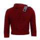 Winter Turned Down Collar Perforated Pullover - Burgundy