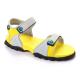 Casual Bi-Tone Men's Velcro Sandals - Light Grey & Yellow