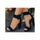 Fashion Women Platform High Heel Shoes Escarpin Party Spring Party Wedding Shoes Ladies Heeled Pumps Shoes- Black