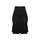 Peplum Hem Bodycon Skirt - Black