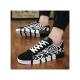 Fashion Men's Low Top Men's Sneaker High Quality Leather Casual Black Shoes01-white