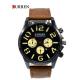 CURREN Male Quartz Watch Calendar Chronograph Men Wristwatch-Brown