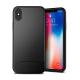 IPhone X Case Carbon Fiber Back Cover Case - Black