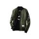 Wind Breaker Men Jacket With Patches Both Side Wear Thin Bomber Coat-green