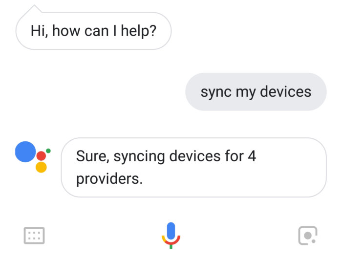 google assistant sync devices